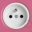 pink flush mount outlet & switch – nickel-plated pushbutton