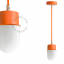 orange pendant light with glass shade