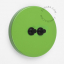 Round green double pushbutton.