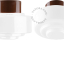 Lampe ronde en porcelaine marron.