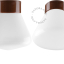 Lampe ronde en porcelaine marron.
