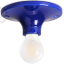 Rund lampe i blåt porcelæn.