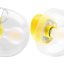 Yellow porcelain wall light with glass lampshade.