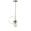 Retro brass pendant light with glass shade.