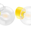 Yellow porcelain wall light with glass lampshade.