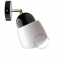 Black porcelain adjustable wall light with glass shade.