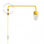 Lacquered lamp swivel rod yellow  brass and steel wall lamp.