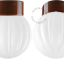 Lampe ronde en porcelaine marron.