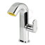 Colourful single-lever basin mixer.