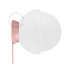 Lampe Art Deco en porcelaine rose avec globe en verre.