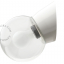 White wall light fixture with glass shade.
