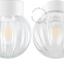 Lampe en porcelaine blanche avec abat-jour en verre.