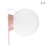 Lampe Art Deco en porcelaine rose avec globe en verre.