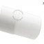 Slanted white porcelain wall light with glass globe.