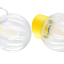 Yellow porcelain wall light with glass lampshade.
