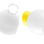 Yellow porcelain wall light with glass lampshade.