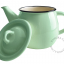Mint green enamel teapot