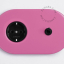 pink flush mount outlet & two-way or simple switch - black toggle