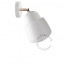 White porcelain adjustable wall light with glass shade.