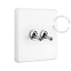 White porcelain square-shaped switch.