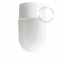 Biała lampa sufitowa ze szklanym kloszem.