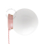 Lampe Art Deco en porcelaine rose avec globe en verre.