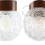 Lampe ronde en porcelaine marron.