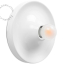 Rund hvid lampe.