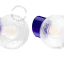 Blue porcelain wall light with glass lampshade.