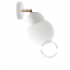 Biała porcelanowa regulowana lampa ścienna ze szklanym kloszem.
