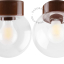 Lampe ronde en porcelaine marron.