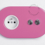 pink flush mount outlet & two-way or simple switch – nickel-plated toggle & pushbutton