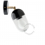 black porcelain adjustable wall light with glass shade
