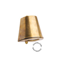 Raw brass small wall light for outdoor use.