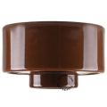 Ronde bruine porseleinen lamp.