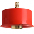 Red replacement lamp holder for ceiling lamp.