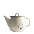 Ivory white enamel teapot.