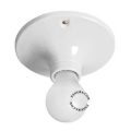 White porcelain round light fixture.