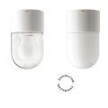 white porcelain light with glass shade