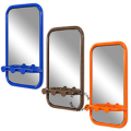 Retro mirror with three hooks.
