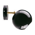 Ball shaped black adjustable wall light.