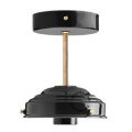 Black and brass ceiling light replacement base.