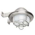 Marine-style silvery wall light.