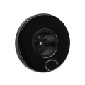 Black round flush mount socket.