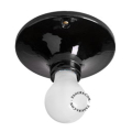 Rund lampe i sort porcelæn.