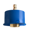 Blue replacement lamp holder for ceiling lamp.