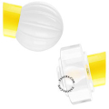 Yellow porcelain wall light with glass lampshade.