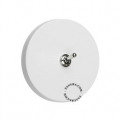 White round light switch with nickel toggle