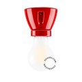 Lampe en porcelaine rouge.