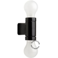 Applique murale double en porcelaine noire.